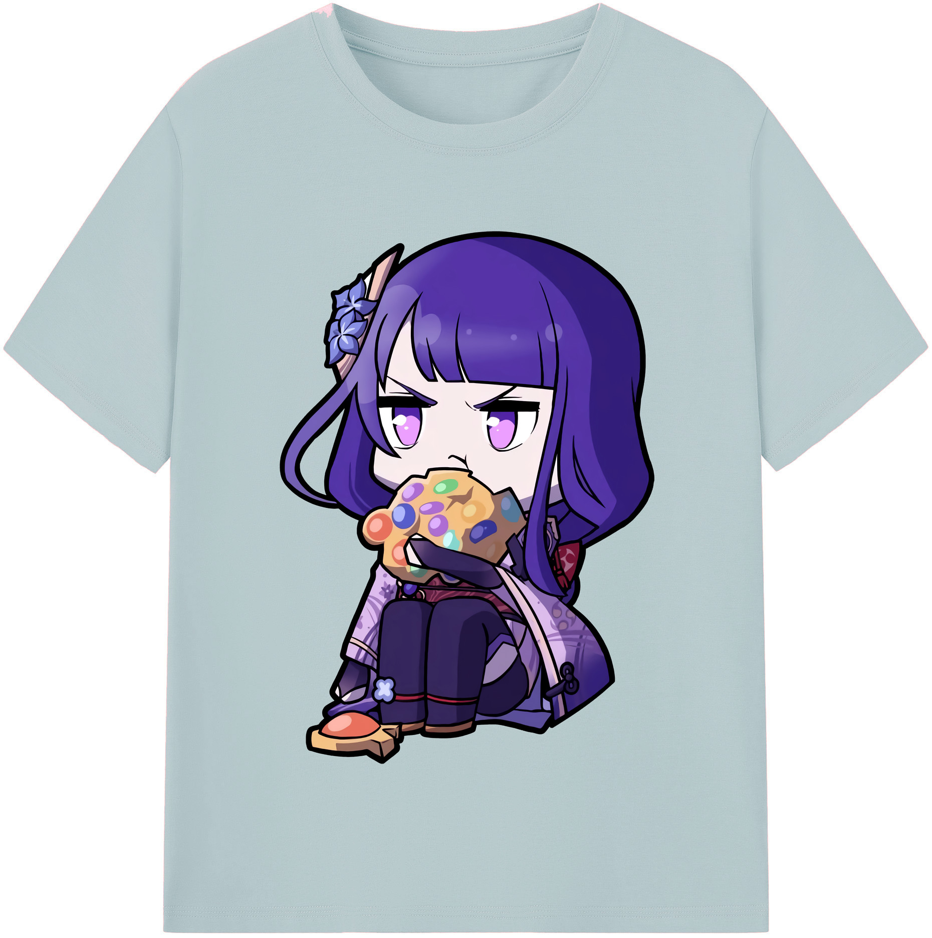げんし神 雷電将軍 らいでんしょうぐん genshin Raiden Shogun 綿100％半袖Tシャツ（フロントプリント）
